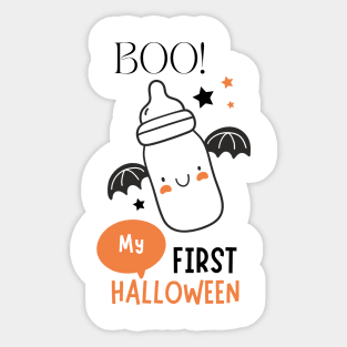 kid first halloween boo Sticker